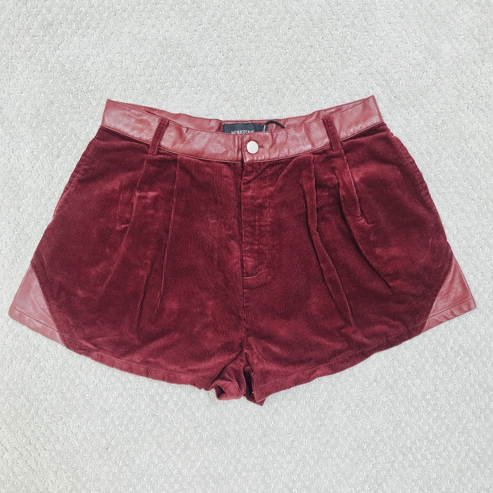 Malbec Corduroy & Pleather Shorts